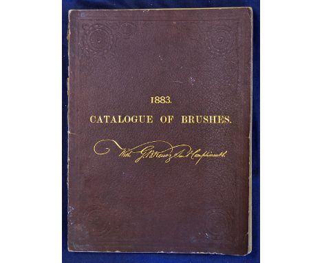 Rare 1883 G B Kent & Sons'Catalogue of Brushes' featuring sports equipment at the end of the catalogue^ sports include Lawn T