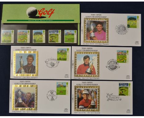 Collection of Open Golf Championship First Day Covers and Stamps - to include Open Champions Sandy Lyle^ Nick Faldo^ Greg Nor