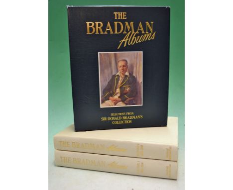 Signed 1988'The Don Bradman Albums' cricket books published by Macdonald Queen Anne Press^ including Vol 1 1925-34 and Vol 2 