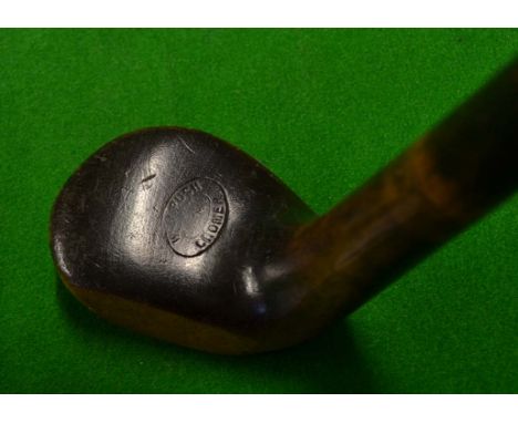 Fine WJ Rush Cromer Sunday golf walking stick fitted with socket wood head handle c/w maker's oval stamp mark to the head - c