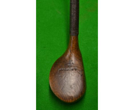 Interesting A Forgan scare head spoon stamped to the head with oak tree cleek mark - fitted with full wrap over brass sole pl