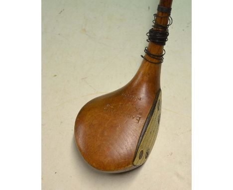Rare Charles Earnshaw Patent "XLNT" brass face spoon c1926 - large light stained head stamped "Earnshaw's XLNT Pat. Appl'd Fo