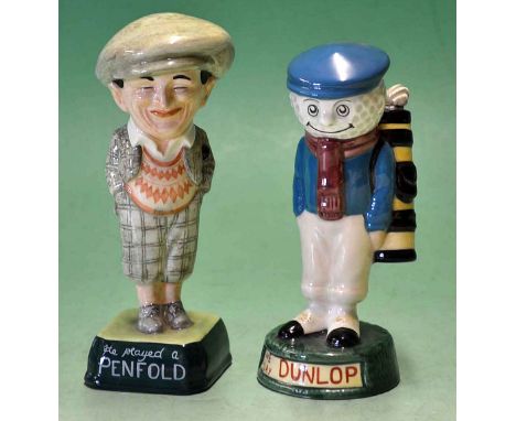 2x Royal Doulton ceramic golfing advertising figures - to incl The Penfold Golfer and The Dunlop Caddie - both ltd ed 2000 Mi