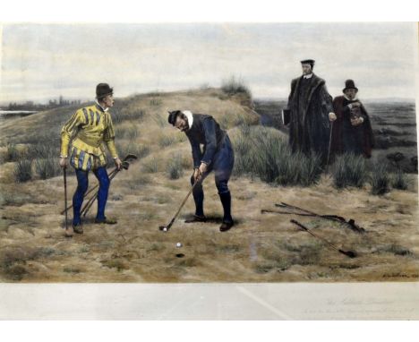 Dollman^ John Charles (1851-1934) "THE SABBATH BREAKERS" c1896 publ'd London & New York - an early hand coloured impression w