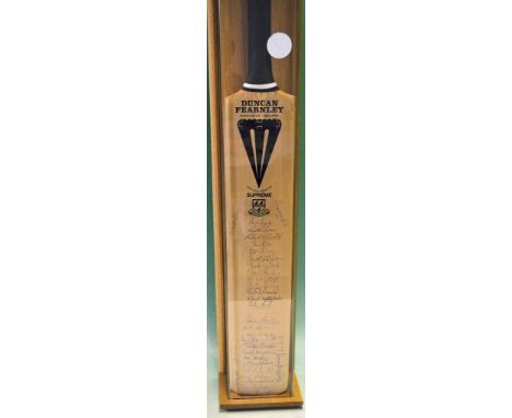 1991 Worcestershire v West Indies Signed Cricket Bat - full size Duncan Fearnley cricket bat signed by both teams to the fron