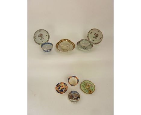 A collection of late 18th and early 19th century ceramics including a Flight, Barr & Barr Worcester chamberstick with painted