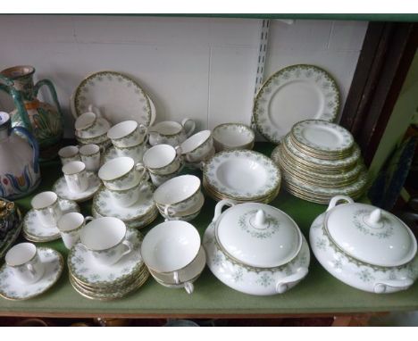 A quantity of Royal Doulton Ashmont pattern dinner, tea and coffee wares comprising a pair of two handled circular tureens an
