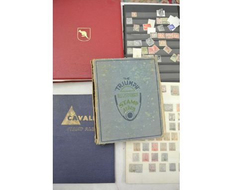 The Triumph Illustrated Stamp Album containing stamps from the mid-20th century onwards, worldwide, further folio of Commonwe