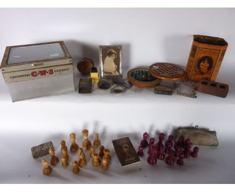 A miscellaneous collection to include a Crumpsall CWS advertising lidded tin containing miniature sample bricks, one stamped 