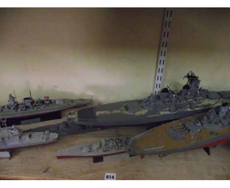 Sixteen hand build and complete scale models of Second World War battle ships, aircraft carriers, etc to include US battle sh