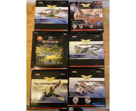 Lot of 6x Assorted Corgi Aviation 1:72 Scale&nbsp; Model Aircraft - Boxed - Model has been previously displayed, contents unc