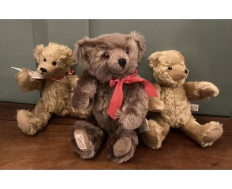 Vintage mohair teddy bears ; to include a Deans 12” Basil Teddy bear in chocolate mohair articulated &nbsp;with cropped muzzl