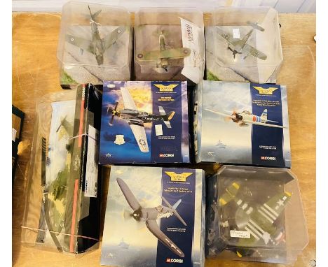 Lot of 8x Assorted Corgi Aviation 1:72 Scale&nbsp; Model Aircraft - Boxed - Model has been previously displayed, contents unc