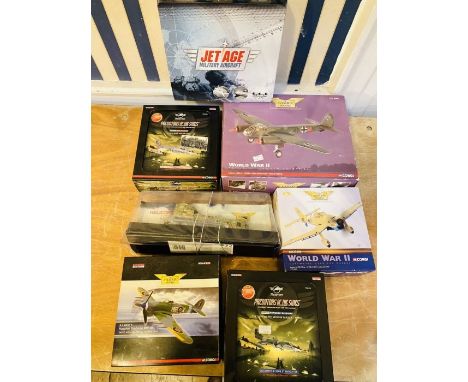 Lot of 6x Assorted Corgi Aviation 1:72 Scale&nbsp; Model Aircraft &amp; 1x Jet Age - Boxed - Model has been previously displa