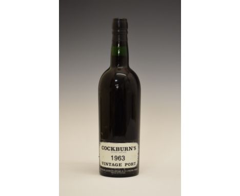 Wines & Spirits - Cockburn's Vintage Port 1963, one bottle (1)  Condition: Level is good with no sign of leakage, light wear 