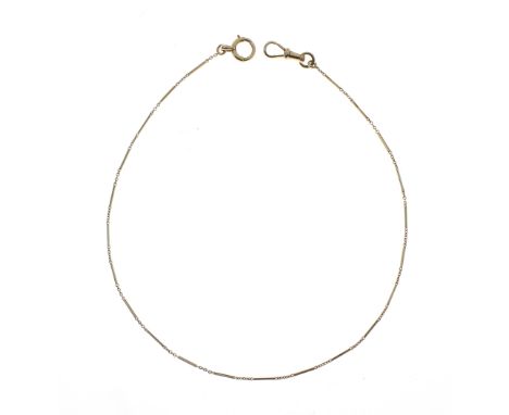 French watch chain, with eagle head control mark, of white baton and chain links, 35.5cm long, 5.6g gross  Condition: One tag