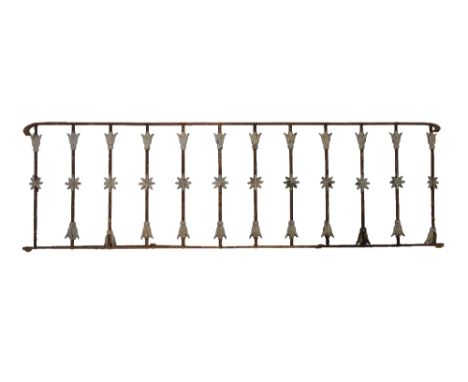 Victorian metal architectural window rail having floral decoration, 131cm wide  Condition: Please see extra images and TELEPH