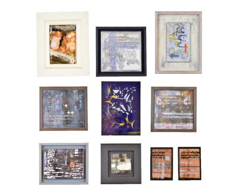 Patricia Schelper Jones (Contemporary) - Collection of ten enamel plaques, 10cm x 10cm - 27cm x 20cm  Condition: No obvious f