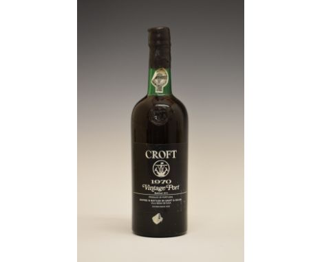 Wines & Spirits - Croft Vintage Port 1970, one bottle (1)  Condition: Level is good with no sign of leakage, light wear to la