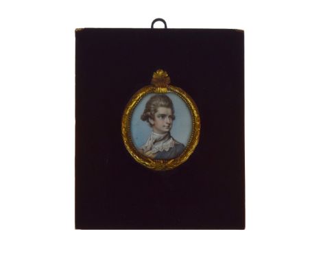 19th Century French School - Oval miniature - Portrait of a young gentleman, possibly Admiral Keppel, 4.5cm x 4cm  Condition: