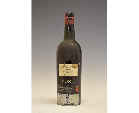 Wines & Spirits - Quinta Do Noval Vintage Port 1958, one bottle (1)  Condition: Some areas are missing to the seal, level is 