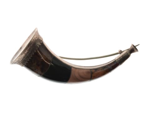 Scottish pebble brooch, in the form of a hunting horn, 8.8cm long  Condition: Appears to be unmarked - **General condition co