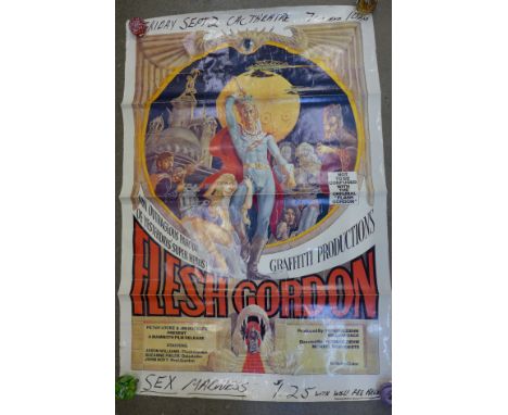 Film poster; Flesh Gordon, 1974 USA lithograph poster