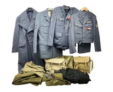 Two post-WWII British Army No.2 Dress tunics, one with Green Howards buttons; army shirt dated 1951; Royal Fleet Auxilliary j