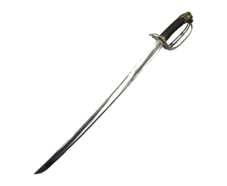 Late 18th century French 1st Empire Troupe a Pied Petit Montmorency Branch Tournante officer's sword, with 72.5cm slightly cu