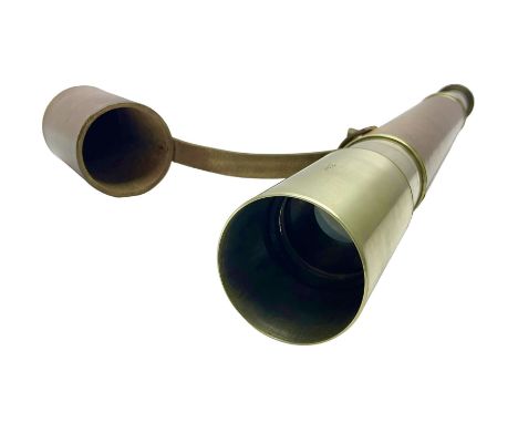 W Ottway & Co Ltd Ealing London single-draw telescope pattern 373, dated 1941 with broad arrow mark; sliding lens shroud and 