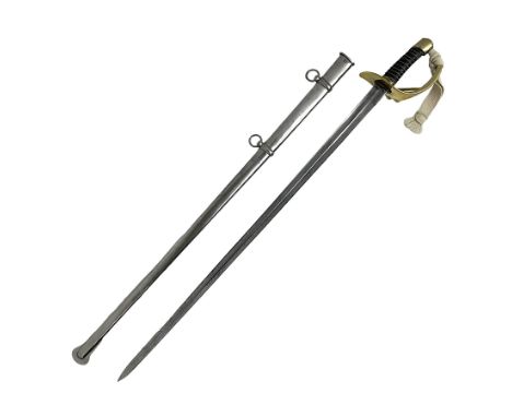 Early 19c French 1st Empire Heavy Cavalry trooper's sword, the 95.5cm double fullered blade with various stamped marks and in