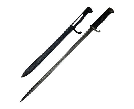 WWI Prussian S98 bayonet with 52cm fullered steel blade dated 1906 to pipeback and marked Solingen to ricasso, regimentally s