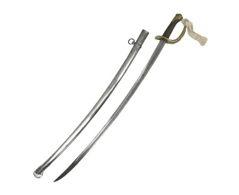 French 2nd Empire 1822 Pattern Light Cavalry trooper's sword, the 91cm slightly curving fullered blade inscribed to the back 