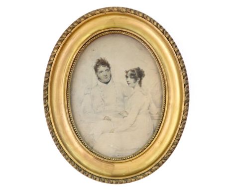 George Chinnery (British, 1774-1852) A portrait of Colonel W D Playfair and his wife Anne Ross, signed 'Geo Chinnery' (lower 
