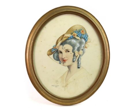 Mary Clamp (British, 20th Century), Portrait of a lady; and another, a pair, each signed and dated 'Mary Clamp 1925' (lower l