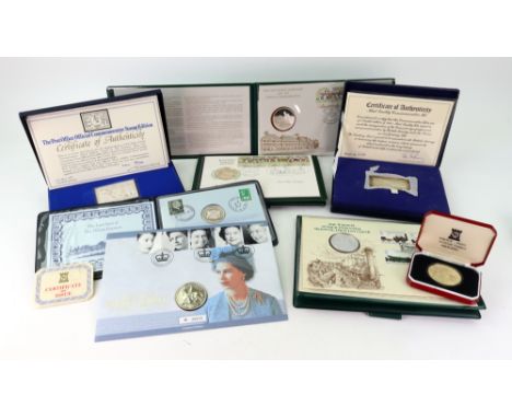 The Inauguration of the Concorde age of Supersonic Commercial aviation silver ingot 1976 and a first day cover, silver crown 