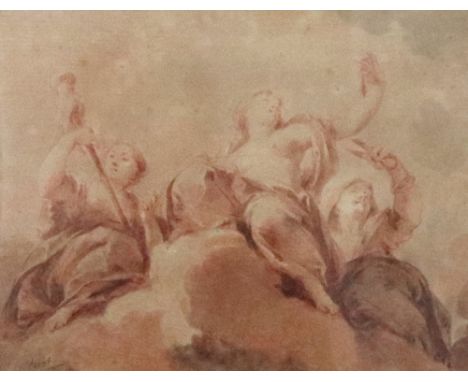 European School, late 19th/early 20th Century, A copy of an old master drawing, indistinctly signed (lower right), watercolou