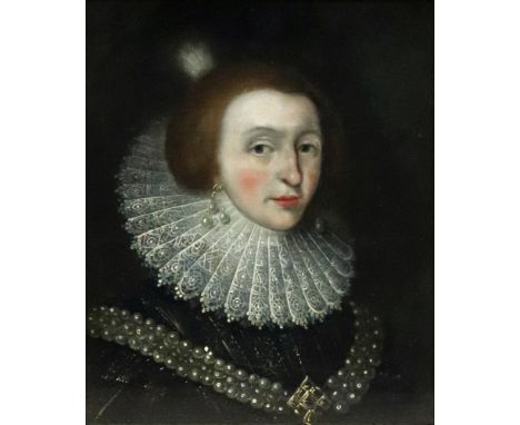 Follower of Daniel Mytens (Delft circa 1590-circa 1647 The Hague), Portrait of Elizabeth, Queen of Bohemia, oil on panel, 30 