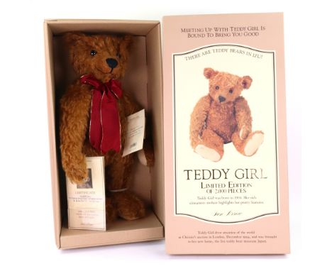 A Sun Arrow Teddy Girl, limited edition no. 01567 / 2000, 49cm with certificate and booklet detailed 'Reminiscences of Teddy 