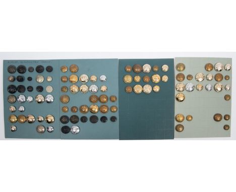 195 mostly military buttons, comprising Rifles, Light Infantry and Paras (30); Irish Regiments (30); Welsh Regiments (14); OT