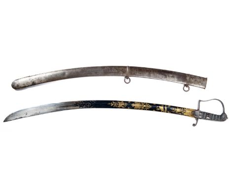 A good William IV 1796 pattern light cavalry officer's sword, blade 33" finely etched, blued and gilt with crowned "WRIV" cyp