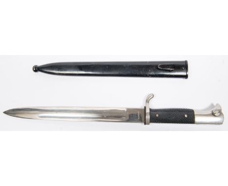 A German parade bayonet, plated blade 10", by Puma, Solingen, with distributers name "A. Loscher-Hamm" and marked "Ges Geschu