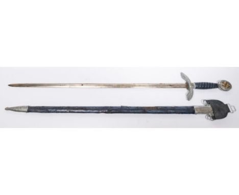 A Third Reich Luftwaffe officer's sword, by SMF Solingen, the blade with Waffenampt mark, the hilt with aluminium mounts and 