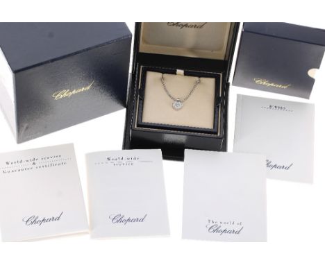 Chopard 'Happy Diamond' 18ct white gold pendant on necklace, 12.1gm, signed, no. 792936, the pendant 10.5mm ** with Chopard b