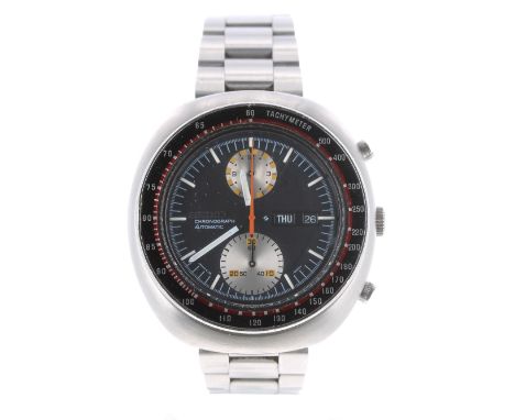 Seiko UFO Chronograph automatic stainless steel gentleman's bracelet watch, ref. 6138-0011, serial no. 4D1022, later non-Seik