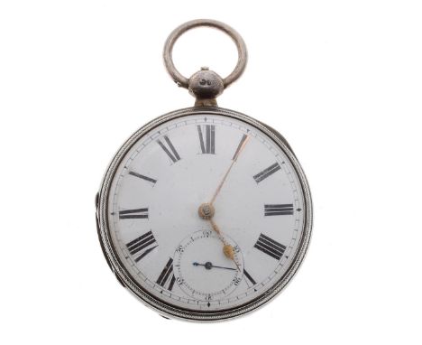 Victorian silver fusee lever pocket watch, London 1865, signed Joseph Taylor, Pontefract, no. 100420, with dust cover, the di