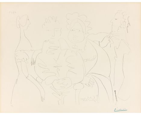 Pablo Picasso (Málaga 1881 – 1973 Mougins). „Portrait de Famille“. 1962Lithografie auf Arches-Velin.  45,3&nbsp;×&nbsp;57&nbs