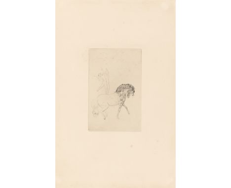 Pablo Picasso (Málaga 1881 – 1973 Mougins). „Au cirque“. 1905/1913Kaltnadel auf Velin.  22&nbsp;×&nbsp;14&nbsp;cm (50,9&nbsp;