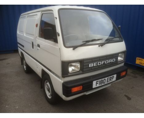 A 1989 Bedford Rascal panel van, registration number F180 ERP, white. This lightweight van is described by the vendor as bein