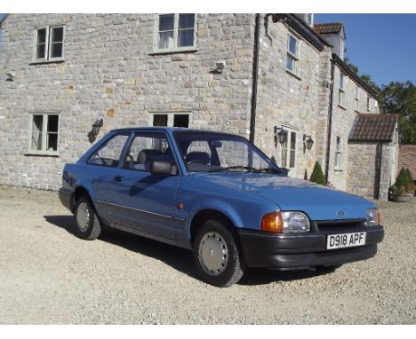 A 1987 Ford Escort 1300 L three door, registration D918 APF, chassis number SFABXXBBABHK23590, engine number HK23590, Maritim